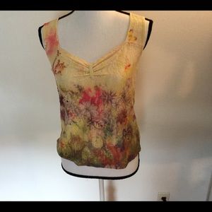 7 WONDERS ~ Yellow & Pastels Tank Layered w/Lace